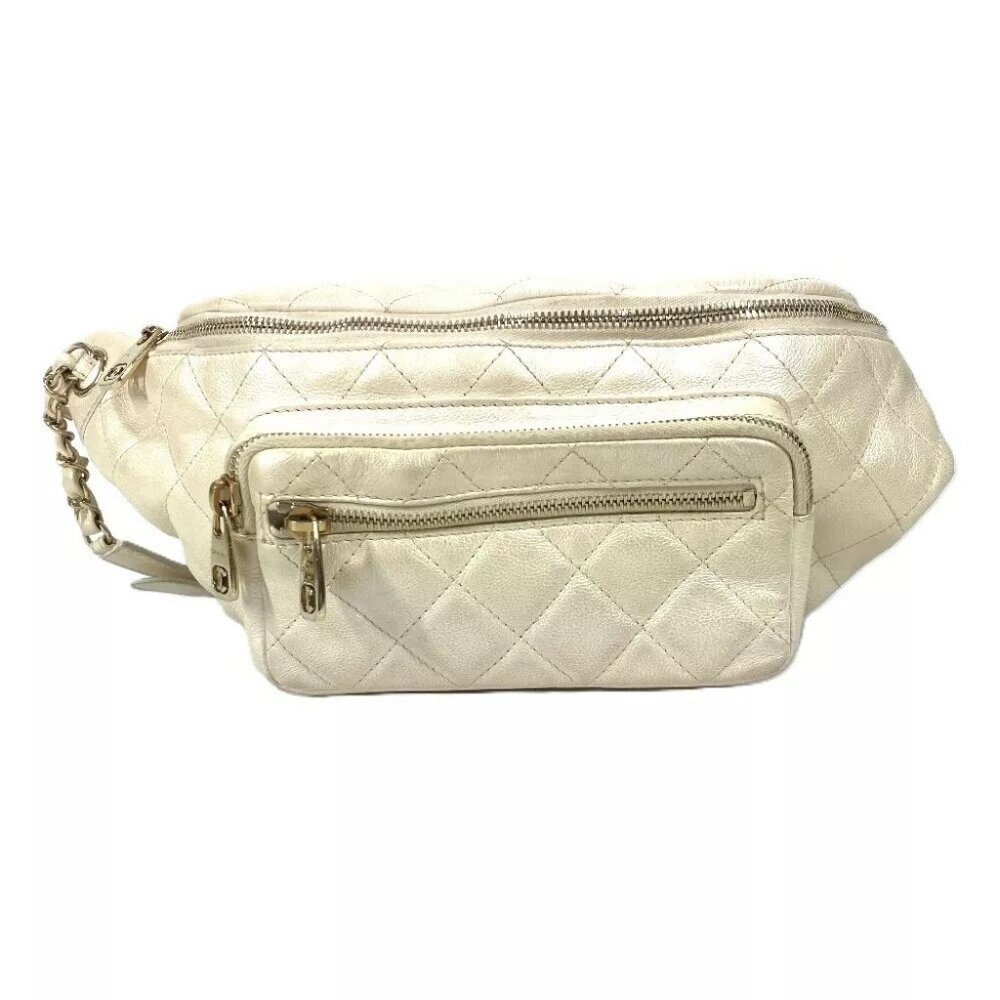 CHANEL AS0556 Waist Pouch 2WAY Hand Bag CC Matelasse Belt Bag Cross body bag